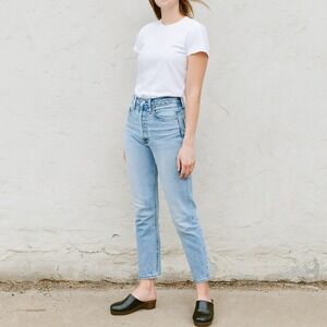 Levi's Wedgie Fit Jeans Womens 25 Light Wash High Rise Button Fly Preppy‎